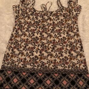 Spaghetti strap cold shoulder top